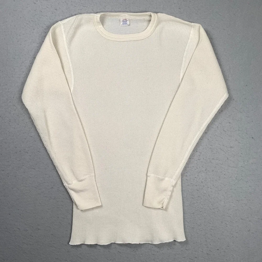 Vintage J.E. Morgan Thermal Shirt Mens XL Waffle Knit Long Sleeve Made in USA